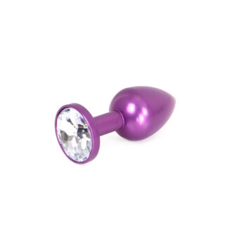 Aluminium Buttplug Purple with Clear Gem koop je bij Speelgoed voor Volwassenen