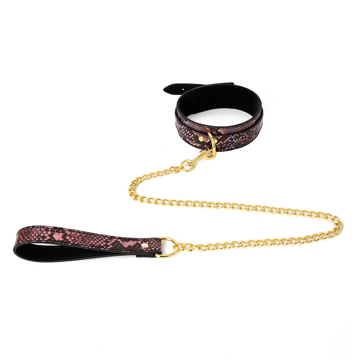 Collar-GoldPink-Reptile-with-Leash-OPR-321128-2