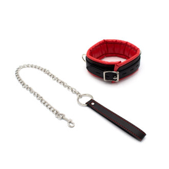 Collar Red & Black with Leash koop je bij Speelgoed voor Volwassenen
