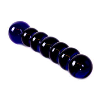 Glass Dildo Black/Blue Beads koop je bij Speelgoed voor Volwassenen