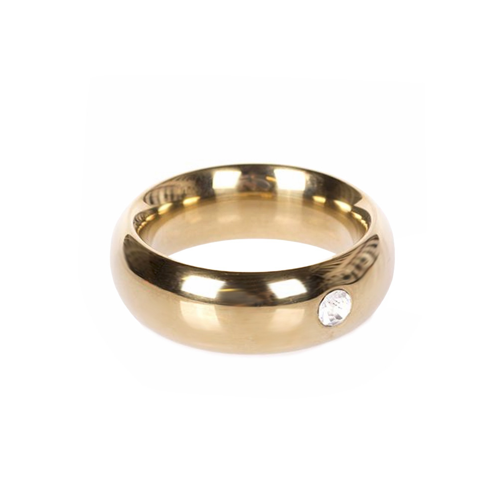 Gold Donut Cockring with Jewel – Thick – 45 mm