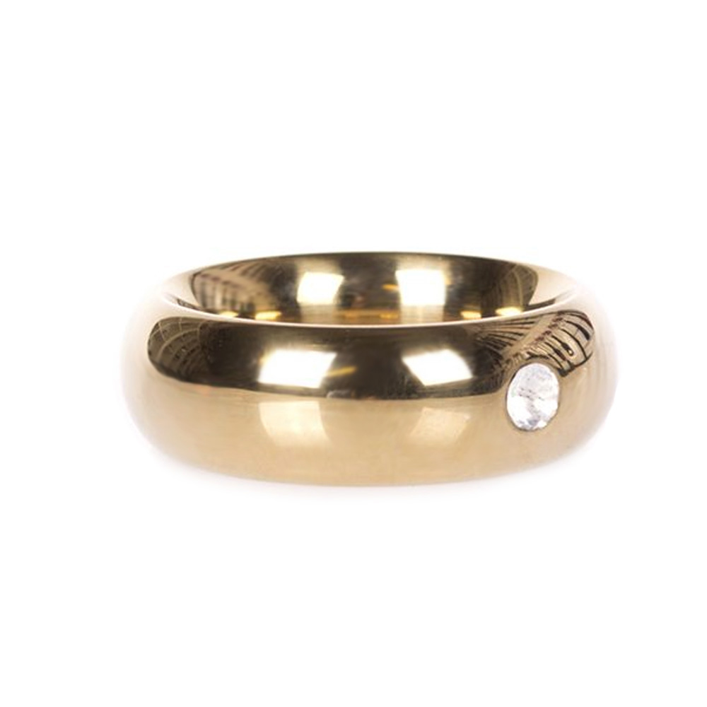 Gold Donut Cockring with Jewel – Thick – 55 mm