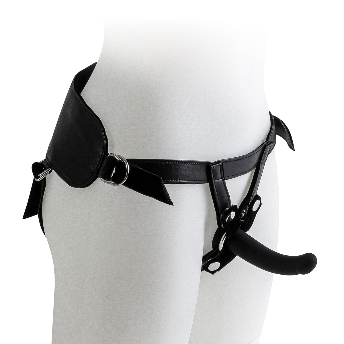 Harness with Black Dildo – Size S