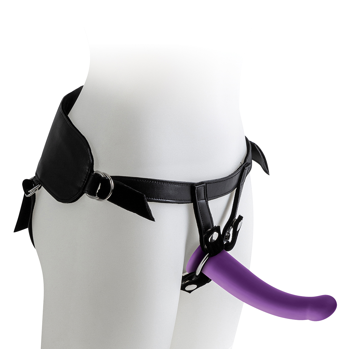 Harness with Purple Dildo – Size L
