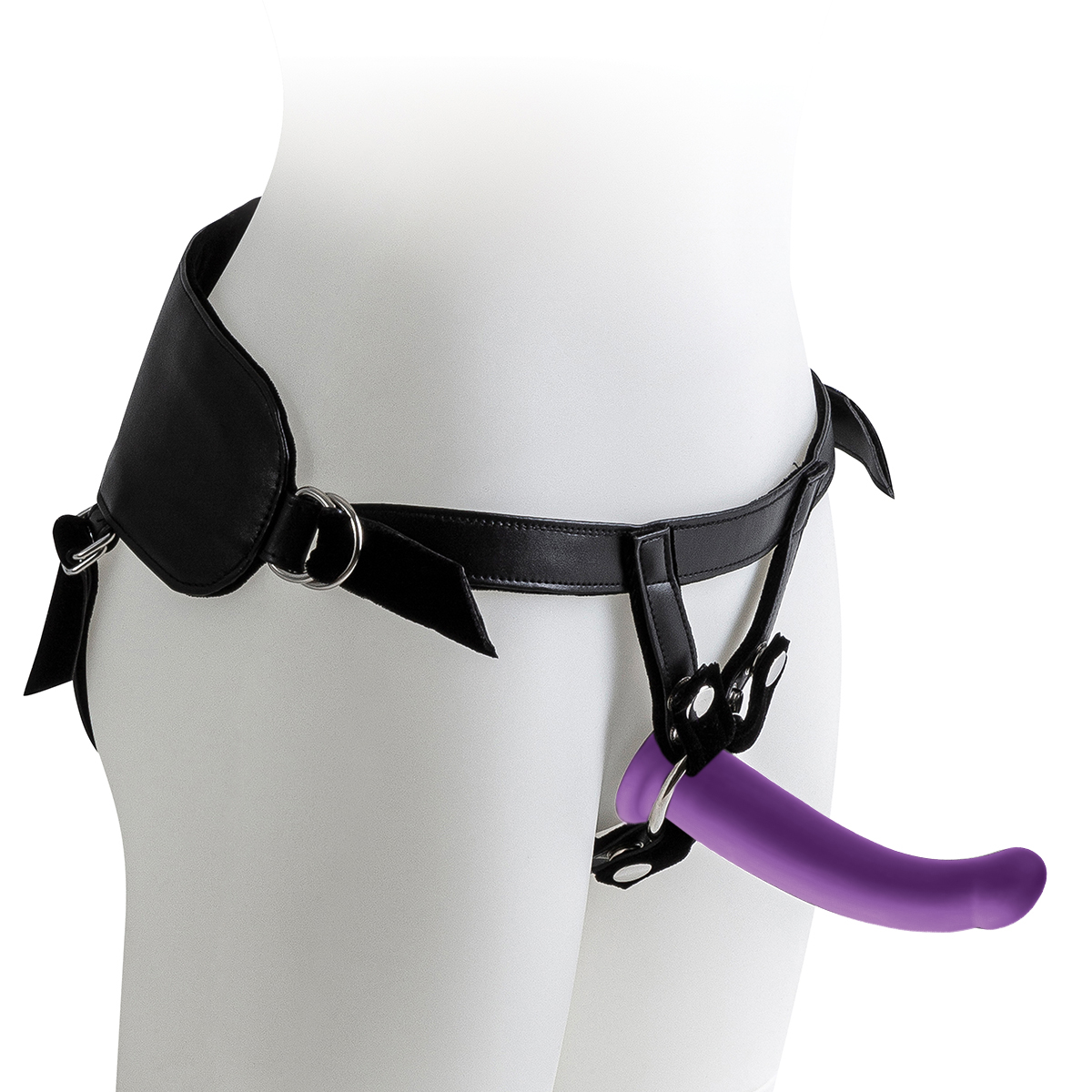 Harness with Purple Dildo – Size M