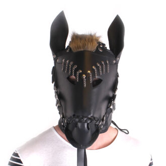 Horse Mask Black Leather koop je bij Speelgoed voor Volwassenen