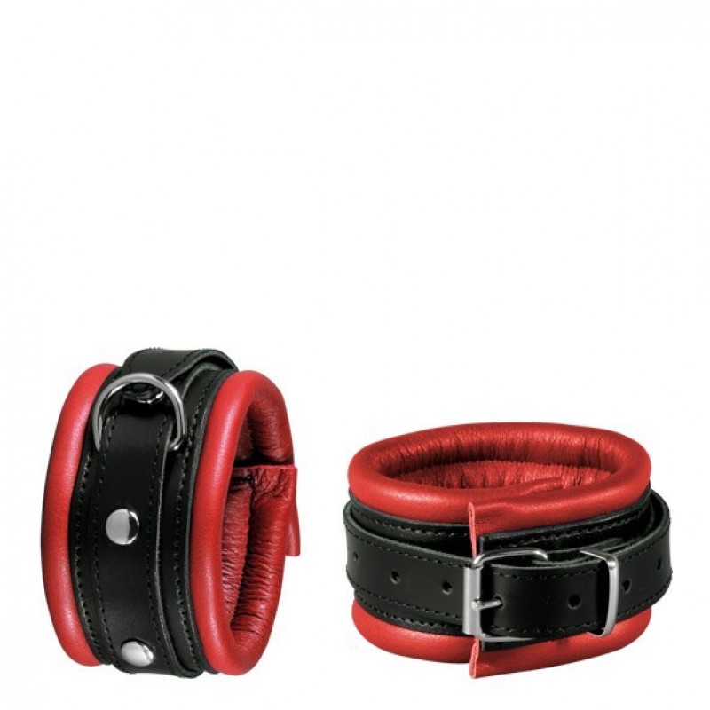 Leather Anklecuffs Red – 5 cm