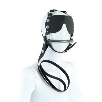 Leather Head Harness with Eye Patch and Leash koop je bij Speelgoed voor Volwassenen