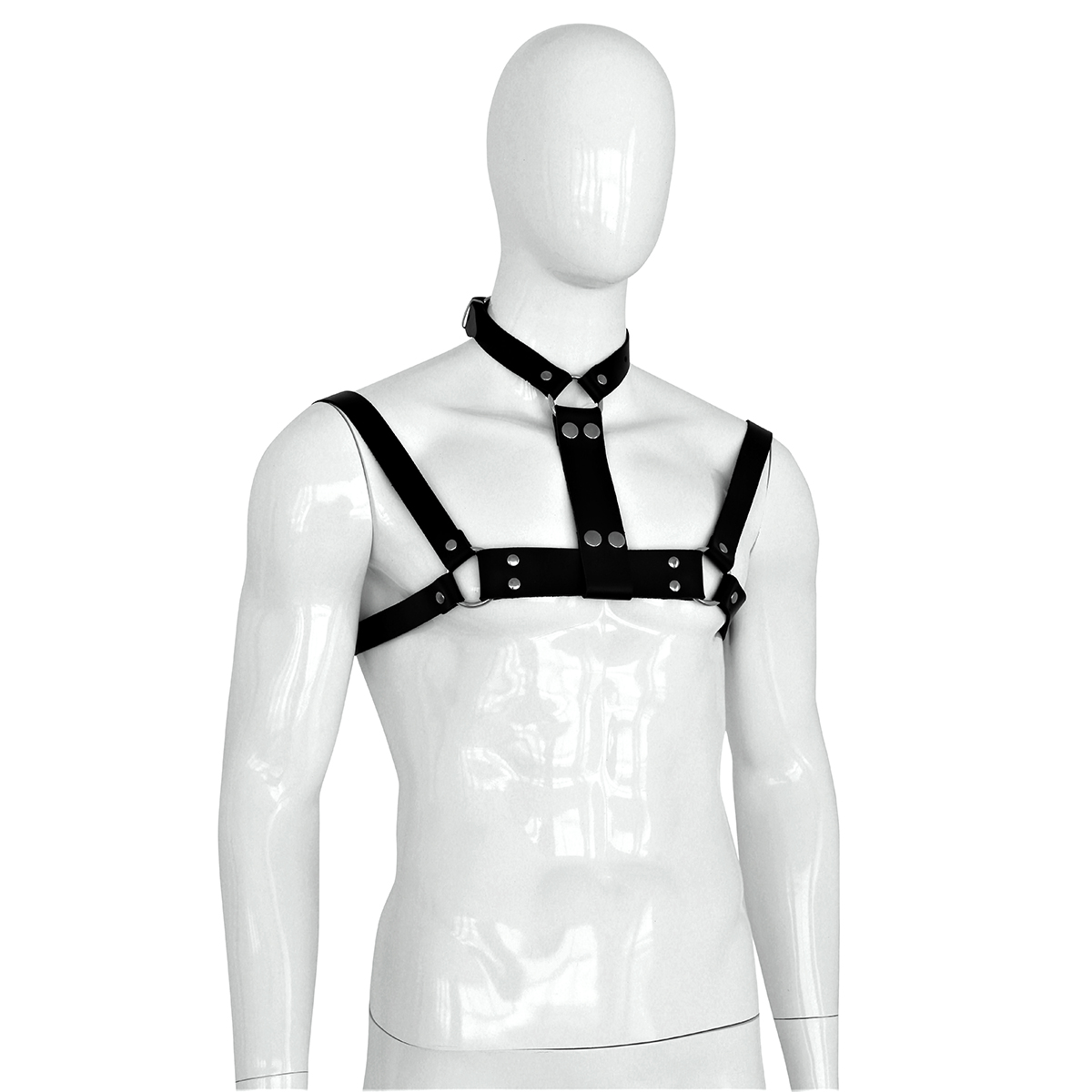 Male Leather Collar and Chests Strap