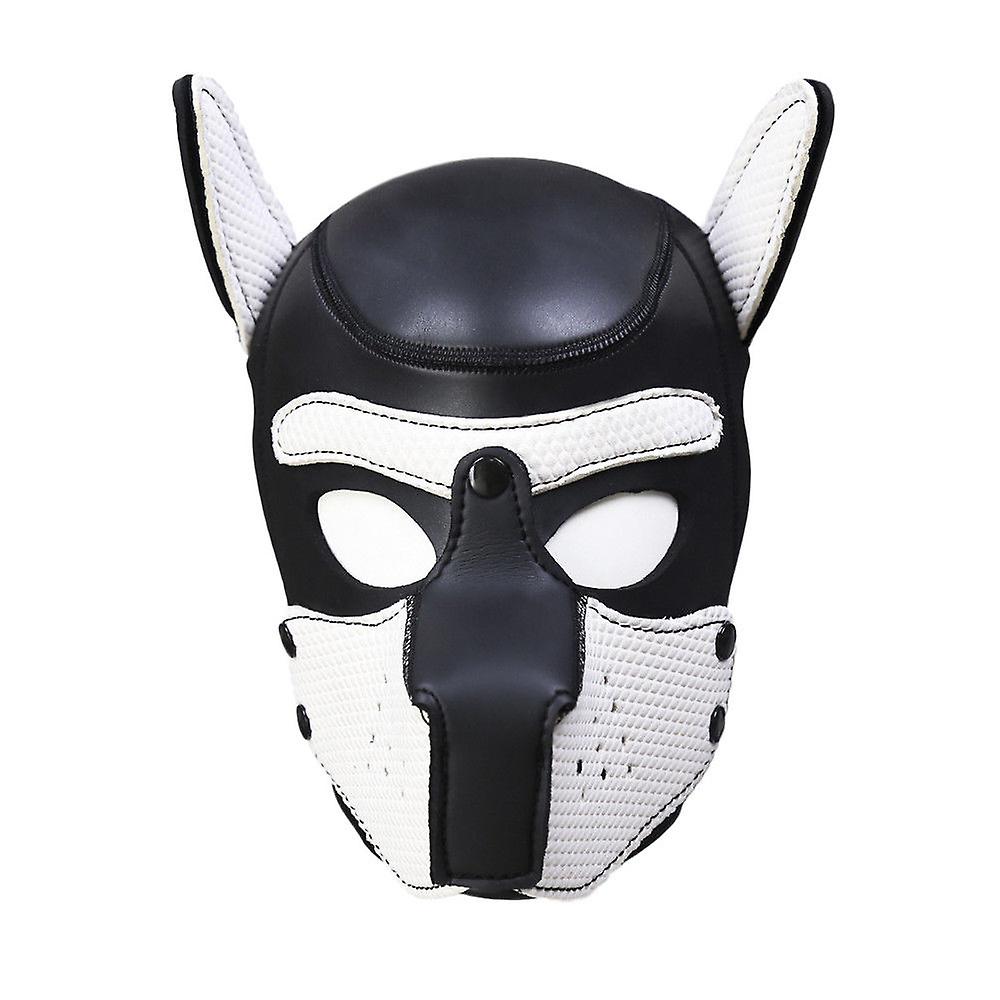 Neoprene-Puppy-Dog-BDSM-Hood-L-White-Black-OPR-321138-2