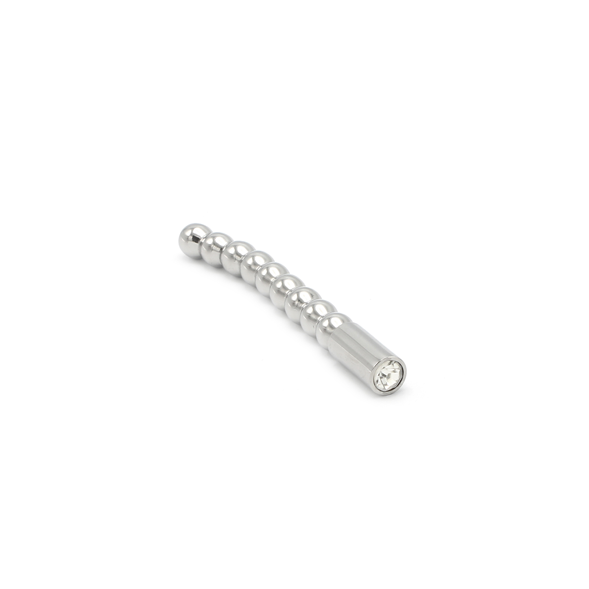 Solid Penis Plug Beaded Curved 8 mm