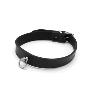 Leather Collar Mini O-Ring Black koop je bij Speelgoed voor Volwassenen