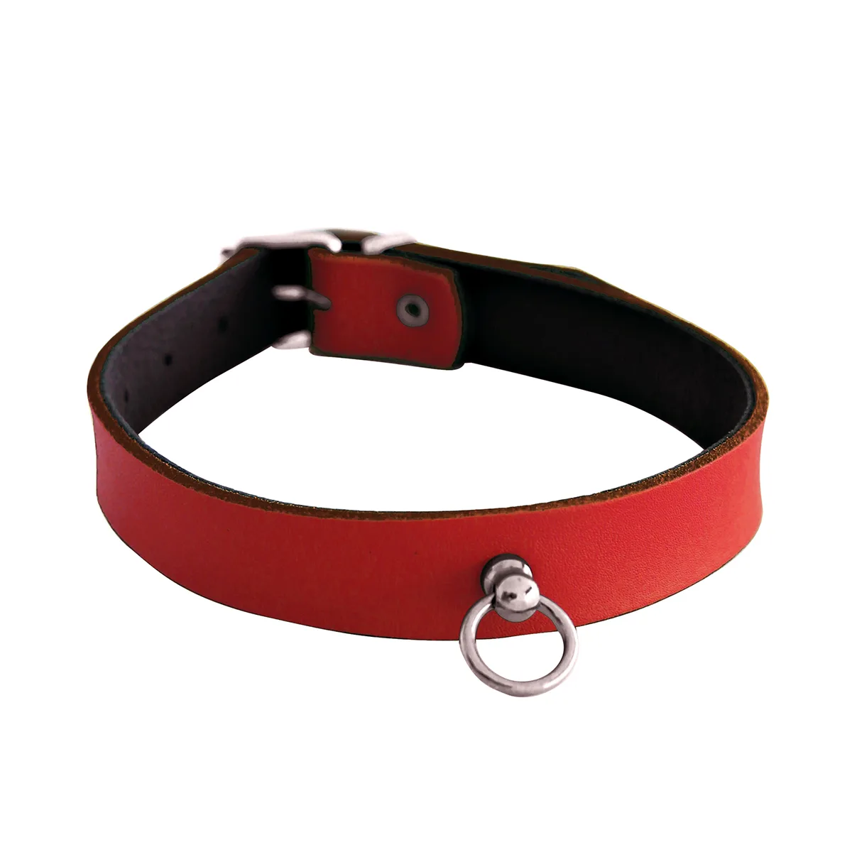 Leather-Collar-Mini-O-Ring-Red-134-KIO-0363-3