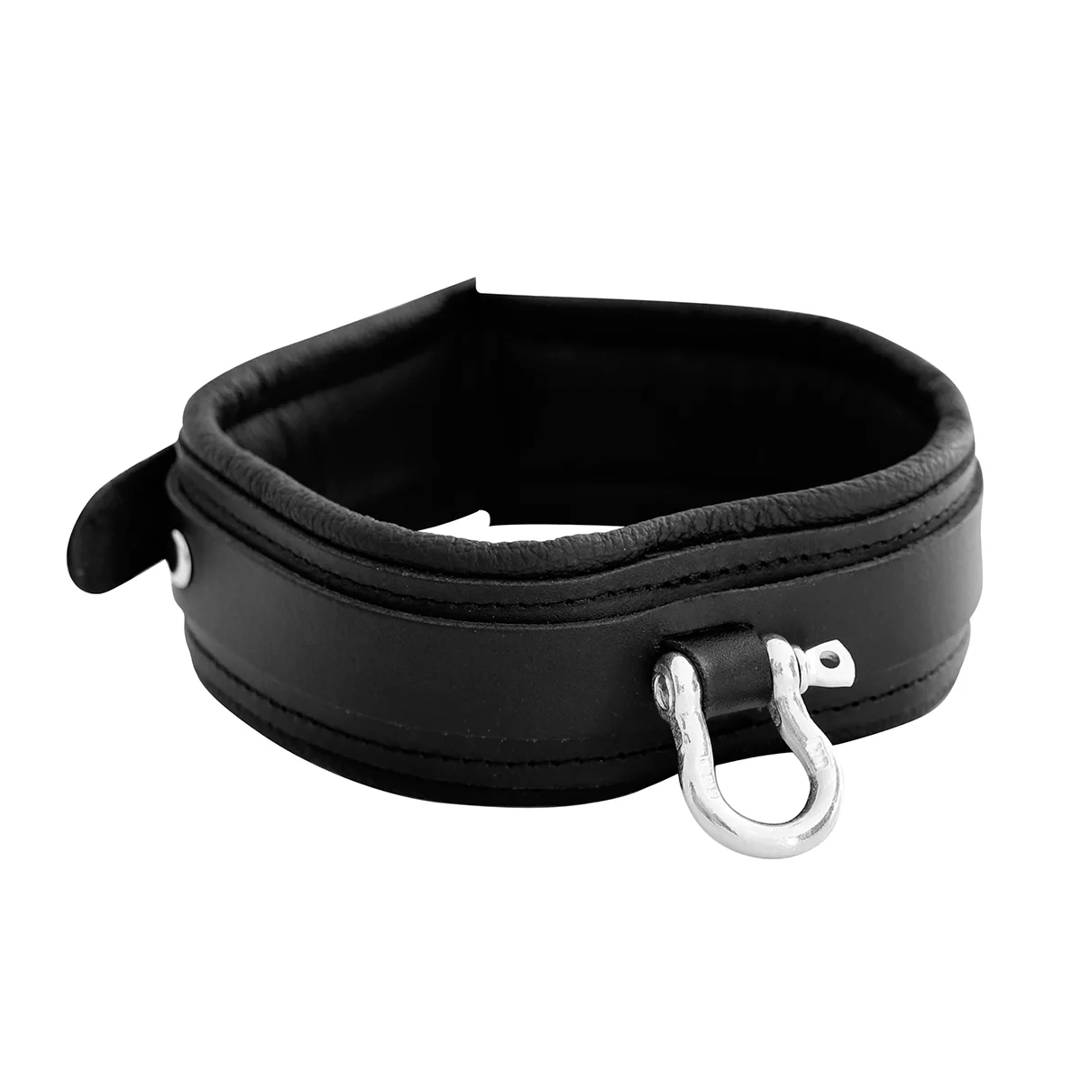 Leather Collar with Metal Shackle