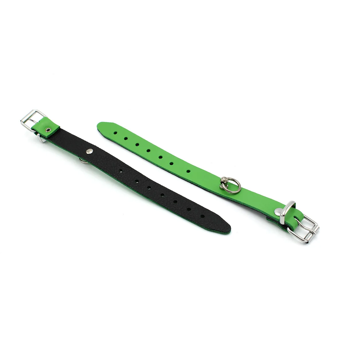 Leather-Handcuffs-Mini-O-Ring-Green-134-KIO-0366-3