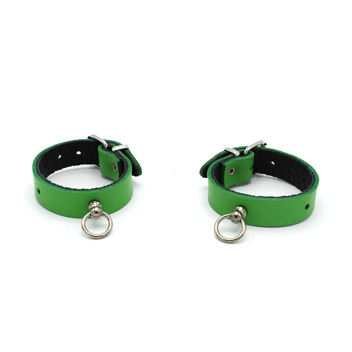 Leather-Handcuffs-Mini-O-Ring-Green-134-KIO-0366-4