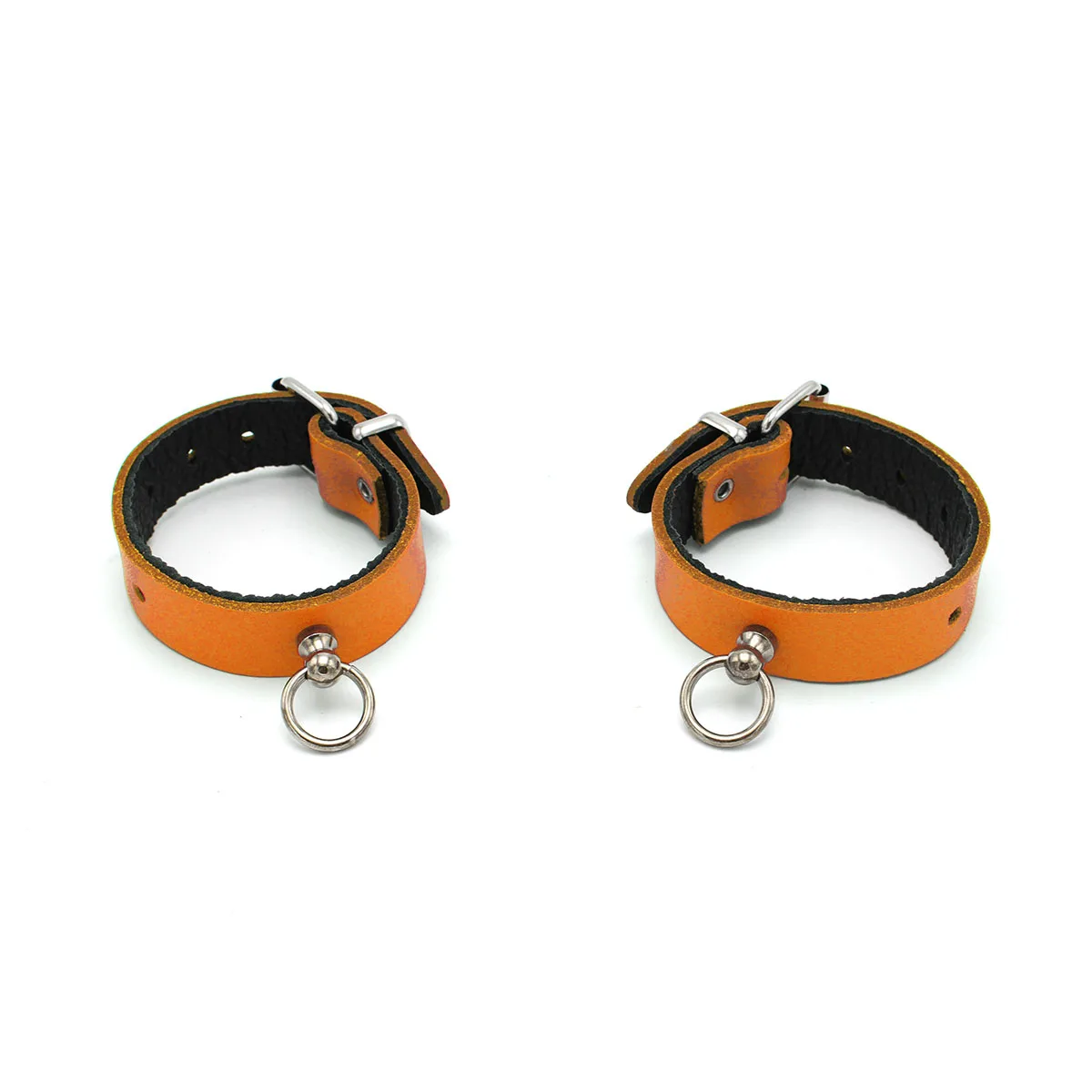 Leather-Handcuffs-Mini-O-Ring-Orange-134-KIO-0367-1