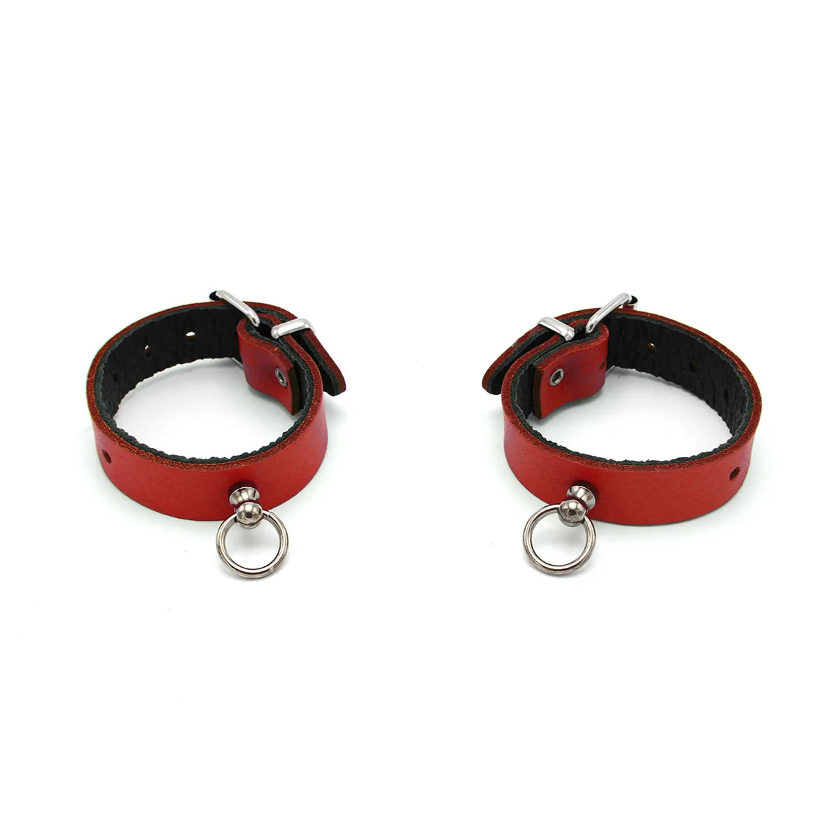Leather-Handcuffs-Mini-O-Ring-Red-134-KIO-0368-1