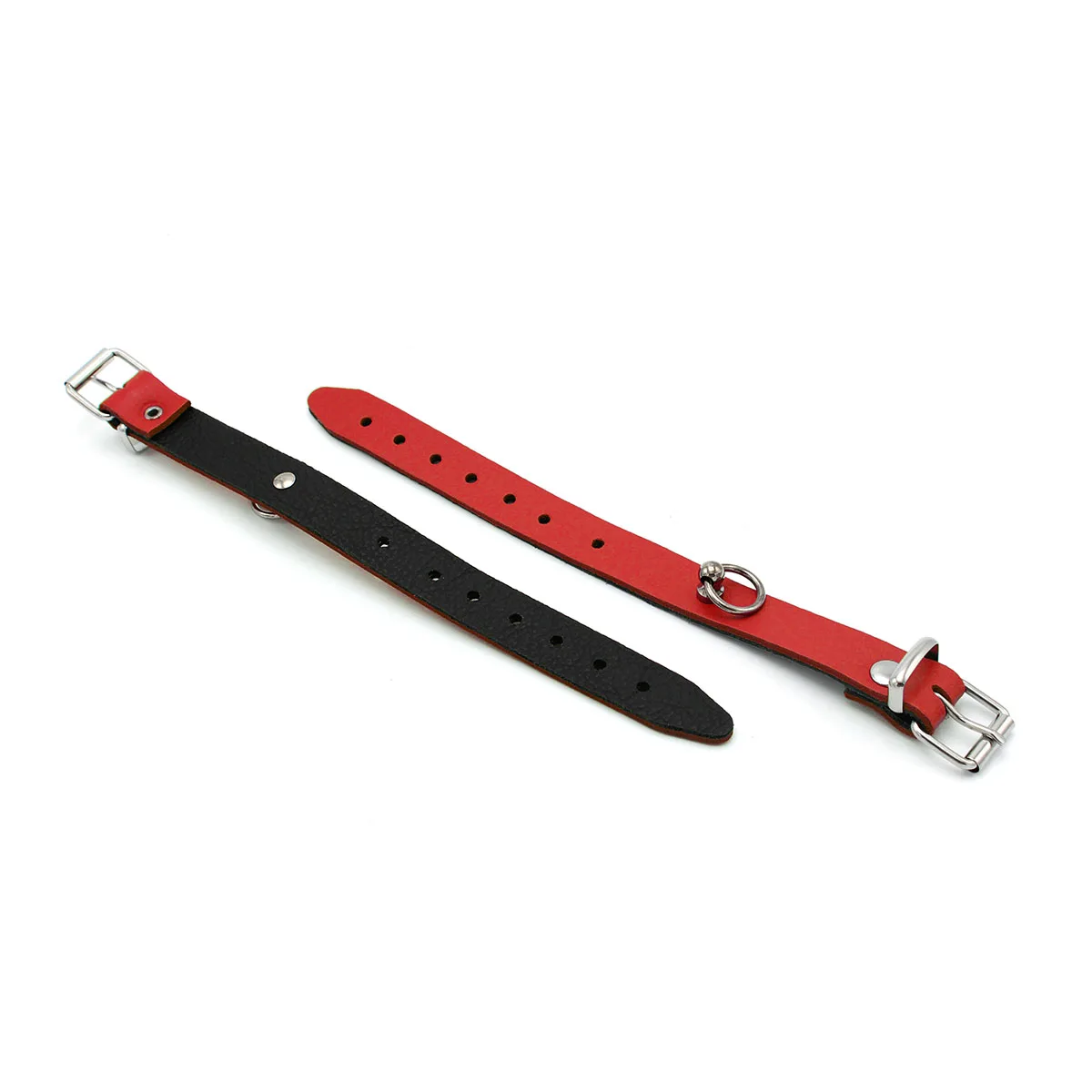 Leather-Handcuffs-Mini-O-Ring-Red-134-KIO-0368-3