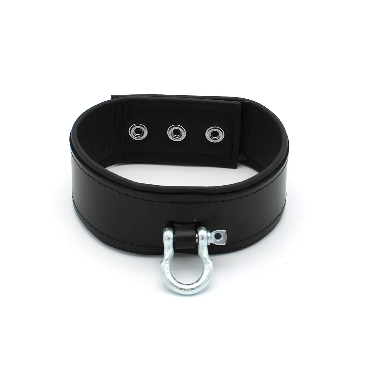 Leather-Push-Button-Collar-with-Metal-Shackle-134-KIO-0373-1