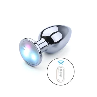 Vibrating Aluminum LED Buttplug Medium koop je bij Speelgoed voor Volwassenen